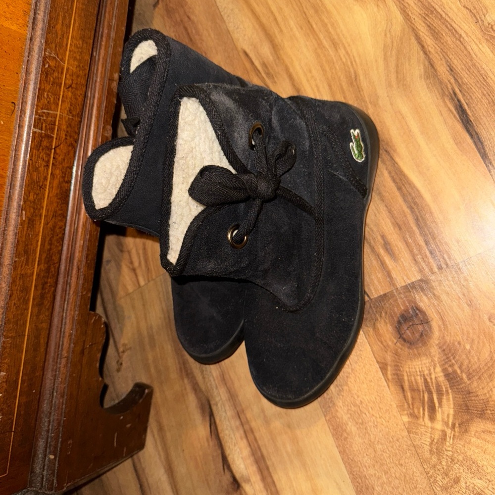 Lacoste Women Suede Black Fleece-Lined Boots